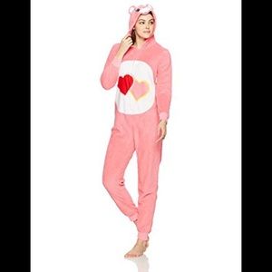 Pink Heart Care Bears Onesie Costume Union Suit